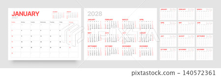 Monthly calendar layout for 2027. Planner diary. Monthly calendar layout for 2027. Planner diary. 140572361