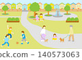 Vector illustration of people enjoying themselves in a park. 140573063