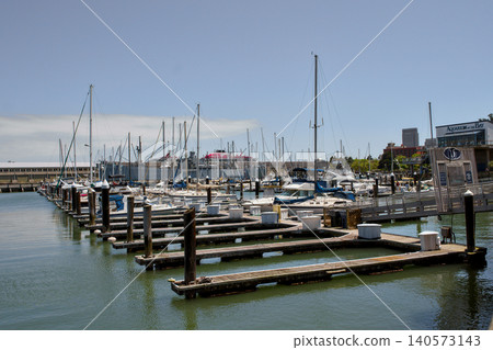 Yachts and sailboats moored at marina on San Francisco waterfront Yachts and sailboats moored at marina on San Francisco waterfront 140573143