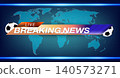 Live breaking news graphic for global sports events displayed with world map and soccer balls 140573271