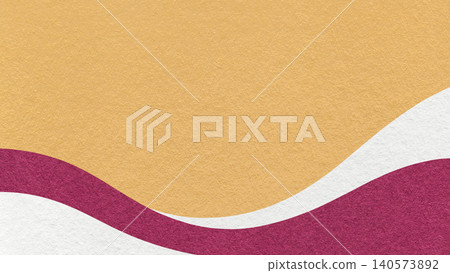 Textured light ochre paper background with white and purple wavy lines and waves, copy space for banner, presentation 140573892