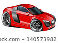 Vector Cartoon muscle sport car 140573982