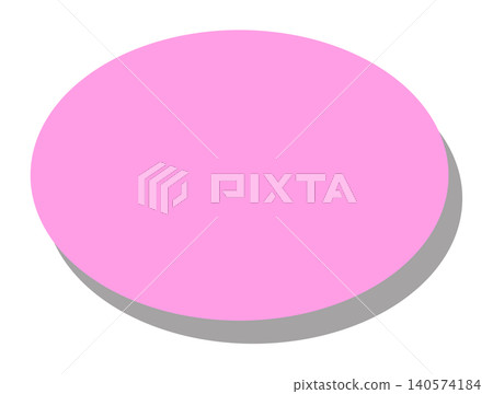 A horizontal pink oval with a shadow, usable as a background or icon base. 140574184