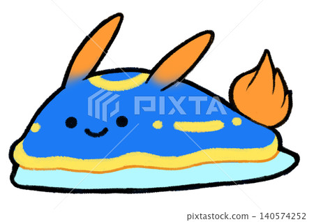 Blue sea slug character Blue sea slug character 140574252