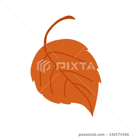 Single rounded orange autumn leaf vector illustration cozy fall season element Single rounded orange autumn leaf vector illustration cozy fall season element 140574308