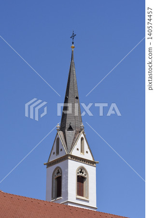 Gothic Bell Tower Spire of Church in Zagreb Gothic Bell Tower Spire of Church in Zagreb 140574457
