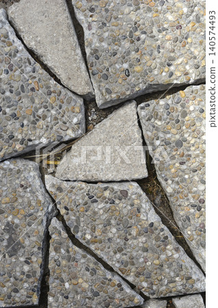 Broken Broken Aggregate Concrete Paving Slabs Texture Background 140574493