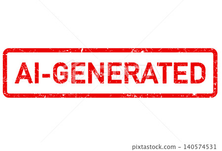 AI-generated content postal stamp, AI-assisted misleading fake photo or video, AI media, vector AI-generated content postal stamp, AI-assisted misleading fake photo or video, AI media, vector 140574531