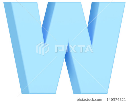 3D材質_字母_W_淺藍色 140574821