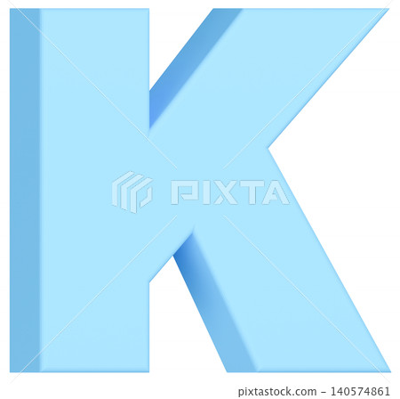 3D材質_字母_K_淺藍色 3D材質_字母_K_淺藍色 140574861