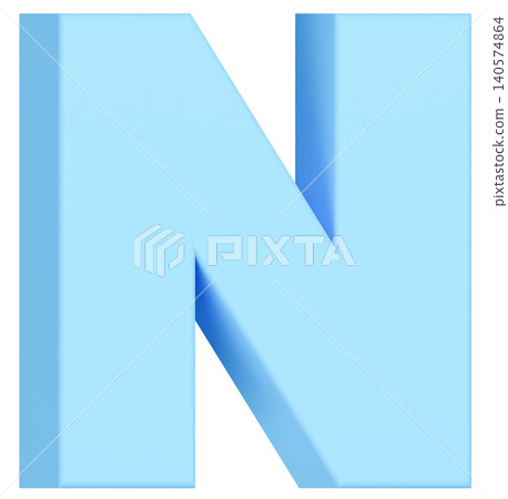 3D材質_字母_N_淺藍色 3D材質_字母_N_淺藍色 140574864