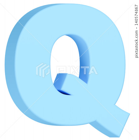 3D Material_Alphabet_Q_Light Blue 3D Material_Alphabet_Q_Light Blue 140574867