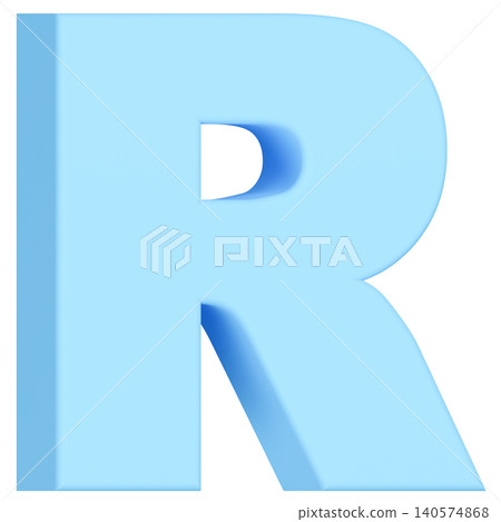 3D Material_Alphabet_R_Light Blue 3D Material_Alphabet_R_Light Blue 140574868