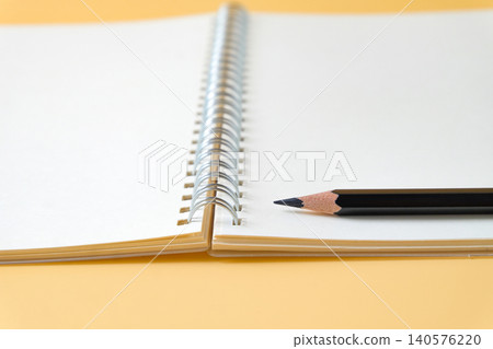 Pencil on spiral-bound book note ,education concept. 140576220