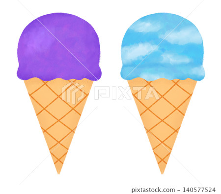 Ice cream cone sweets illustration, cute summer pop advertising material Ice cream cone sweets illustration, cute summer pop advertising material 140577524