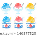 Shaved ice illustration, summer festival, food stall, cafe, sweets, summer tradition, design material 140577525