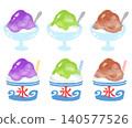 Shaved ice illustration, summer festival, food stall, cafe, sweets, summer tradition, design material 140577526