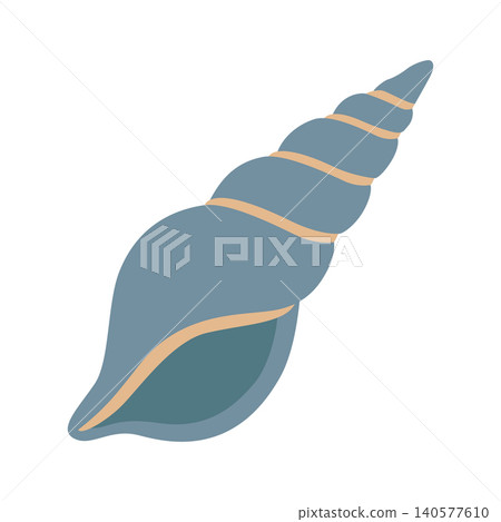 Shell Resting on a Surface With a Smooth Texture and a Spiral Shape Shell Resting on a Surface With a Smooth Texture and a Spiral Shape 140577610