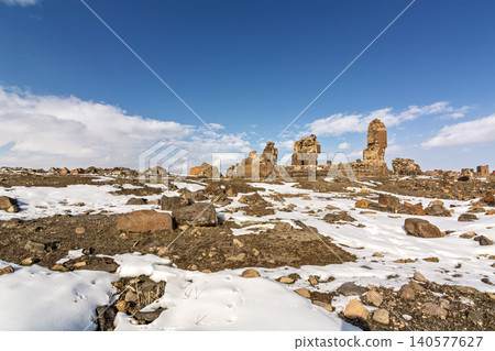 Ruins of the Church of Saint Gregory of Gagkashen in Ani Archaeological Site, Kars, Turkey Ruins of the Church of Saint Gregory of Gagkashen in Ani Archaeological Site, Kars, Turkey 140577627