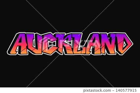 Auckland colorful graffiti word typography Auckland colorful graffiti word typography 140577915
