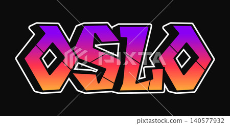 Oslo colorful graffiti word typography 140577932