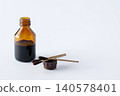 Pharmaceutical bottle of iodine on  white background. Healthcare, antiseptic treatment, and hygiene concept. 140578401