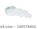 White face cream swatch isolated on white background. Thick cosmetic moisturizer smear close up. Skincare product sample. 140578402