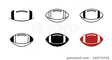 American football svg, American football vector, American ball silhouette, American football outline, American football illustration, American football icon set. 140578436