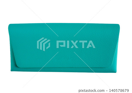 Turquoise leather eyeglass case on a white background (cutout) Turquoise leather eyeglass case on a white background (cutout) 140578679