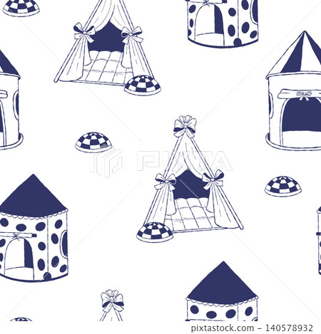 Sensory Integration Autism Tent Seamless Pattern Doodle. Occupational Therapy Calming Den on White Repeating Background. Children Playhouse Special Needs. Vector Illustration for Fabric and Wallpaper. Sensory Integration Autism Tent Seamless Pattern Doodle. Occupational Therapy Calming Den on White Repeating Background. Children Playhouse Special Needs. Vector Illustration for Fabric and Wallpaper. 140578932