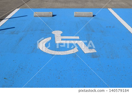 Disabled parking lot Wheelchair mark 140579184