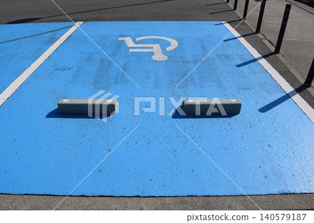 Disabled parking lot Wheelchair mark 140579187