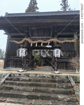 長野市松代町水上山區歷史悠久的寺門 長野市松代町水上山區歷史悠久的寺門 140579687