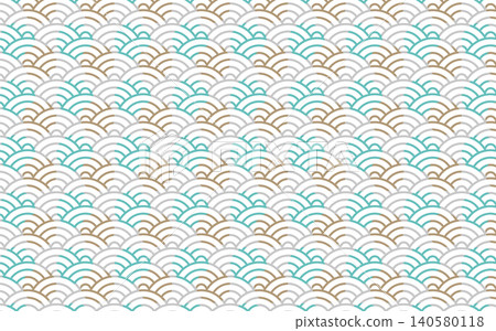 Seamless, colorful, and stylish Japanese pattern. Seigaiha (wave pattern). Seamless, colorful, and stylish Japanese pattern. Seigaiha (wave pattern). 140580118