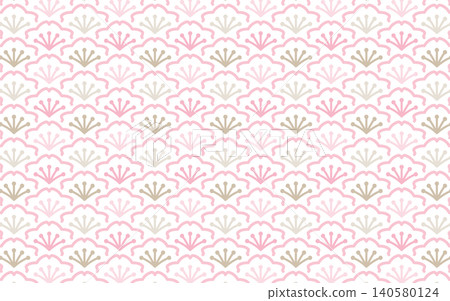 Seamless, colorful, and stylish Japanese pattern. Cherry blossom and wave pattern. Seamless, colorful, and stylish Japanese pattern. Cherry blossom and wave pattern. 140580124