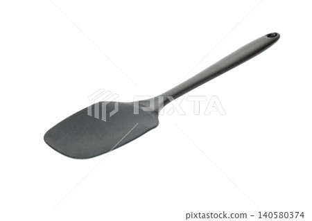 cooking silicone spatula in black color isolated on a pure white background cooking silicone spatula in black color isolated on a pure white background 140580374