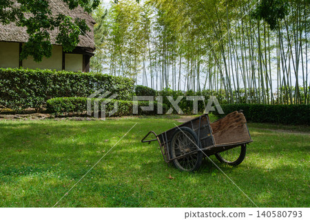 Bamboo grove and handcart Bamboo grove and handcart 140580793