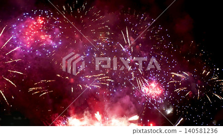 Purple Firework celebrate anniversary happy new year 2024, 4th of july holiday festival. Purple firework in night time celebrate national holiday. Violet firework Countdown to new year 2024 festival Purple Firework celebrate anniversary happy new year 2024, 4th of july holiday festival. Purple firework in night time celebrate national holiday. Violet firework Countdown to new year 2024 festival 140581236