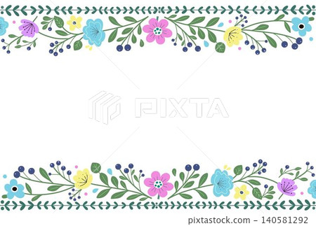 Scandinavian-style colorful floral frame Scandinavian-style colorful floral frame 140581292