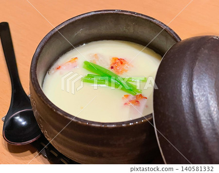 A feast of fresh Hokkaido crabs: steamed egg custard with Hanasaki crab. A feast of fresh Hokkaido crabs: steamed egg custard with Hanasaki crab. 140581332
