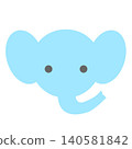 Simple elephant face illustration 140581842