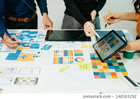 Explore dynamic UX, UI designs with wireframes, prototyping, teamwork, and creative layouts for web and mobile. Perfect for modern, responsive, and innovative digital experiences 140583292