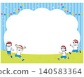 Illustration frame of children in gym clothes 140583364
