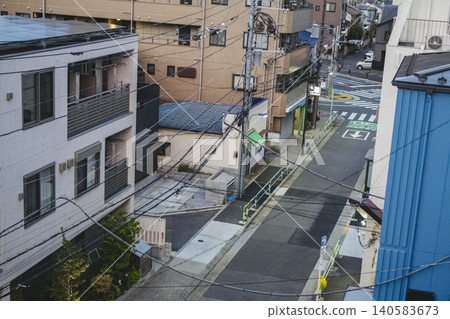 An aerial view of the residential area and local streets in Oji, Kita Ward. An aerial view of the residential area and local streets in Oji, Kita Ward. 140583673