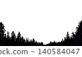 White background coniferous forest and tree silhouette frame template vector material 140584047