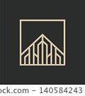 triangle square line building logo icon vector design template 140584243