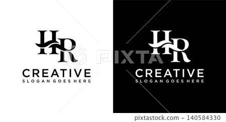 HR or RH initial letter logo design vector concept 140584330