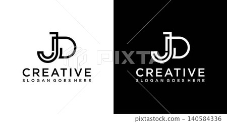 JD or DJ initial letter logo design vector JD or DJ initial letter logo design vector 140584336