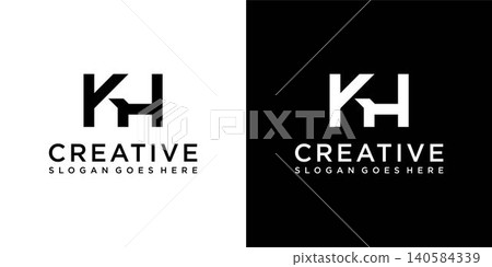KH or HK initial letter logo design vector KH or HK initial letter logo design vector 140584339