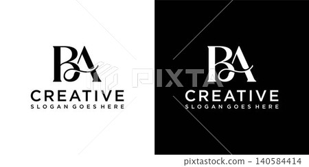 BA or AB initial letter logo design vector BA or AB initial letter logo design vector 140584414